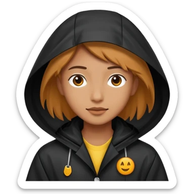 black Raincoat Pedestrian  sticker