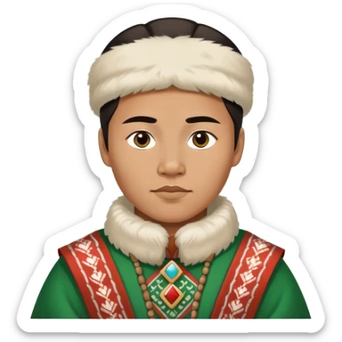greenland citizen traditional outfit standing full scale sticker