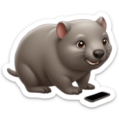 A wombat on a phone sticker