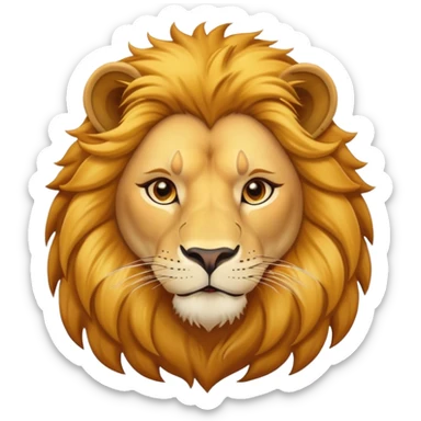 confident female lion head and shoulders sticker