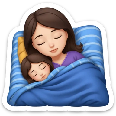 brunette girl sleeping cozy sticker