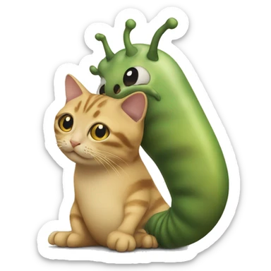 slug with arms petting a cat sticker
