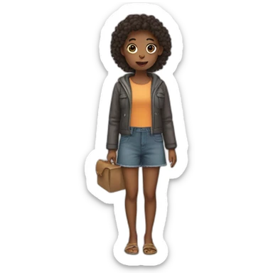 Girl in a big beg sticker