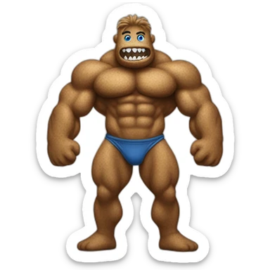 cookie monster body builder sticker