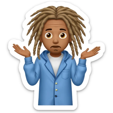 scared rapper with dreadlocks and pyjamas sticker