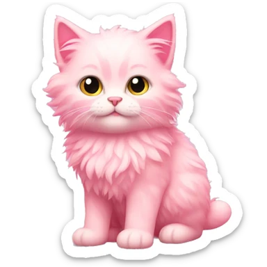 fluffy pink kitten  sticker