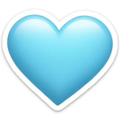 light blue heart with clouds sticker