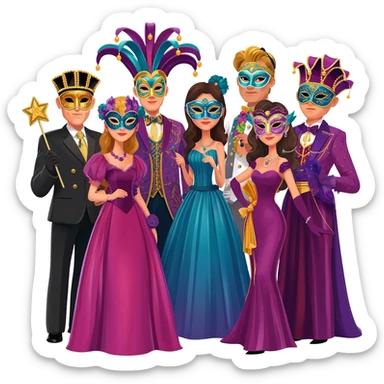 The party was masquerade-themed sticker