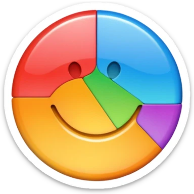 a colourful button not 3d or shading only 1 button no smily face sticker