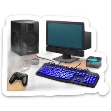 Gaming setup with rgb computer  sticker