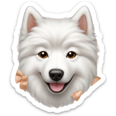 Samoyed in rose-gold handkerchief sticker