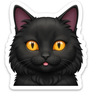 Kiss black cat sticker