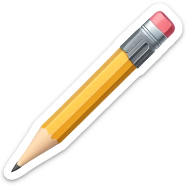 Pencil stub with chewed on eraser sticker