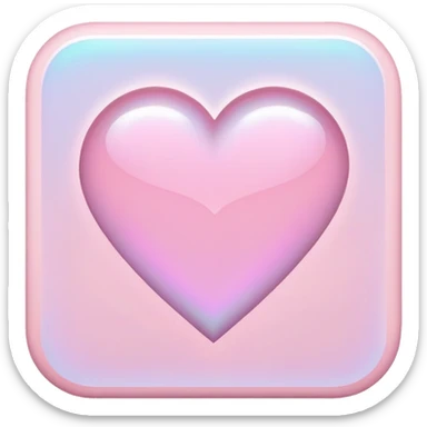 Iridescent pastel pink romantic formal elegant sophisticated cultured neat pretty beautiful nifty app icon with tiny heart shape sticker