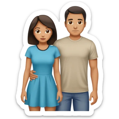 A women being bent over behind a Latino man sticker