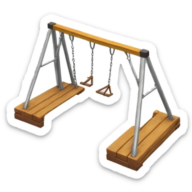 Backless swing set wood, metal sticker