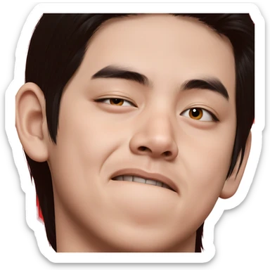 boy with black hair portrait sticker