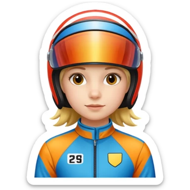 racing suit worn by a ten-year-old girl sticker