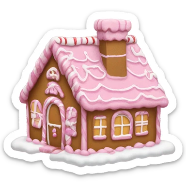 A pink gingerbread house sticker