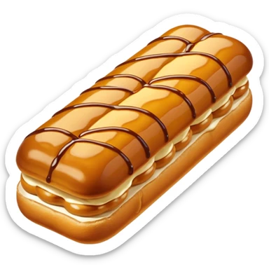 3d realistic Butterscotch éclair  sticker