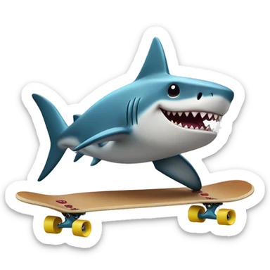 Shark on skateboard sticker