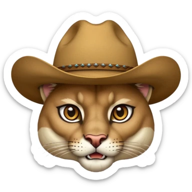 puma with cowboy hat sticker