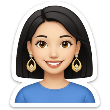 kardashaian sister with bob black hairstyle and big designed earrings sticker