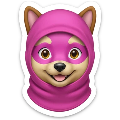 Dog in Pink balaklava sticker