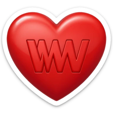 the letters M & v in a heart sticker