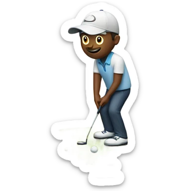 Man making a hole in one sticker