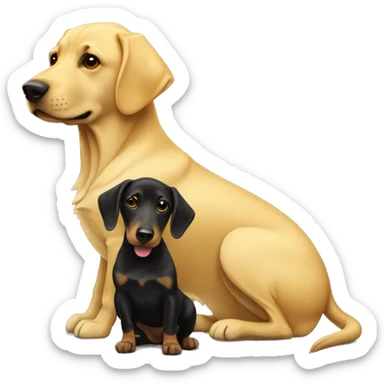 Yellow lab and black dachshund sticker