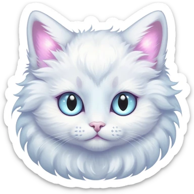 pastel angel cat with  three glowing eyes sticker