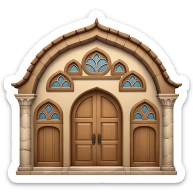 3D Apple-style emoji of a full traditional Turkish han building, showing the entire stone structure with arches, wooden doors, and windows. Rounded, glossy, smooth, soft shadows, white background.








 sticker