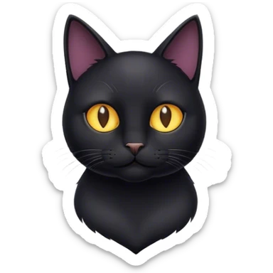 Cat black end with  sticker