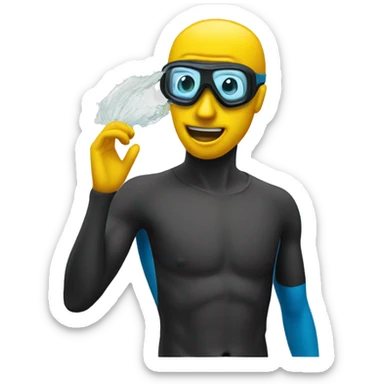 This emoji 🙎‍♂️ with a snorkel sticker