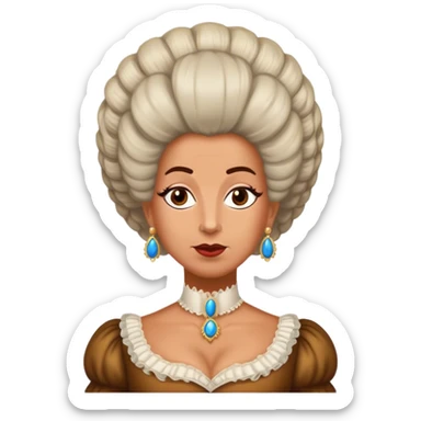 queen charlotte bridgerton with crazy wig brownish old sticker