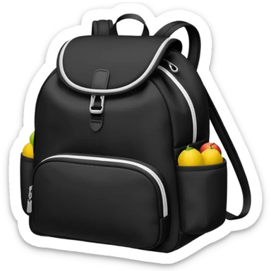 sac a dos de sport noir sans motif et uni sticker