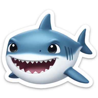 Fat baby shark smiling sticker