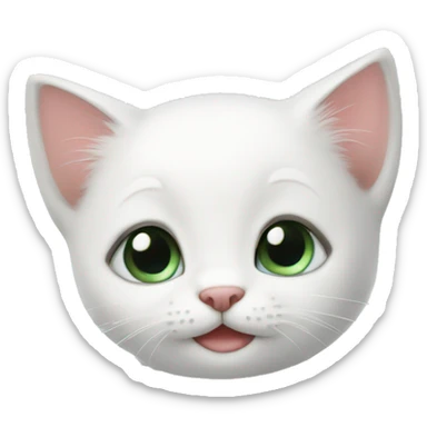 Cute white kitten sticker