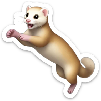 Full body ferret jumping on all four sticker