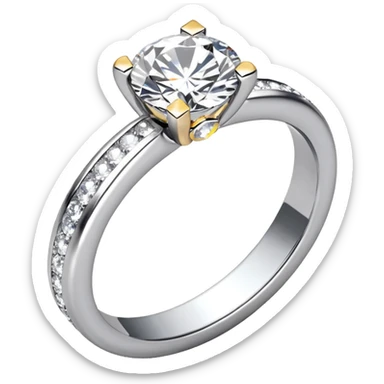 glitter white diamond married ring sticker