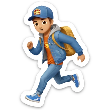Subway surfers jake full body running  sticker