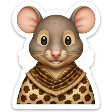 a jerry mouse wearing ancient animal skin cloth, half body, icon sticker