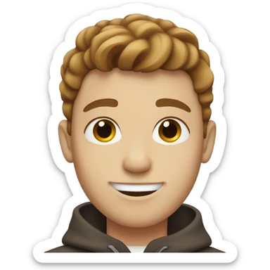 white boy with brown middle part sticker