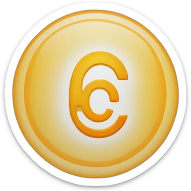 A yellow orange circle with the letter c in center in white sticker