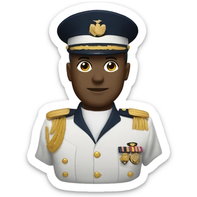 Navy Commander dressed in burgundy and gold dress uniform sticker