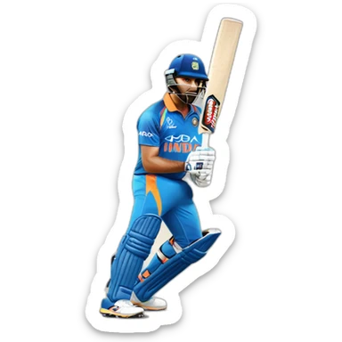 Dhoni emoji lifting cricket bat sticker
