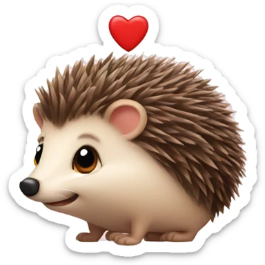 Hedgehog with a heart sticker