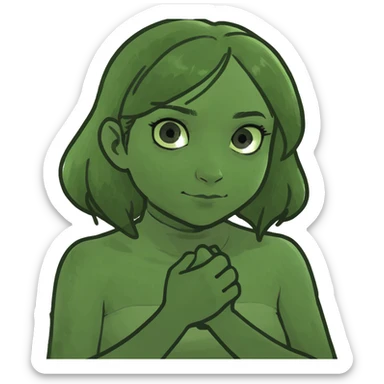 Girl crossing her hands sticker