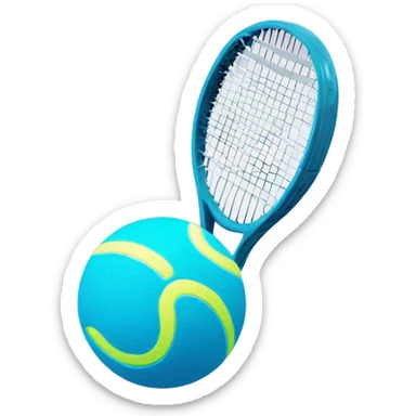 A pastel blue tennis ball sticker